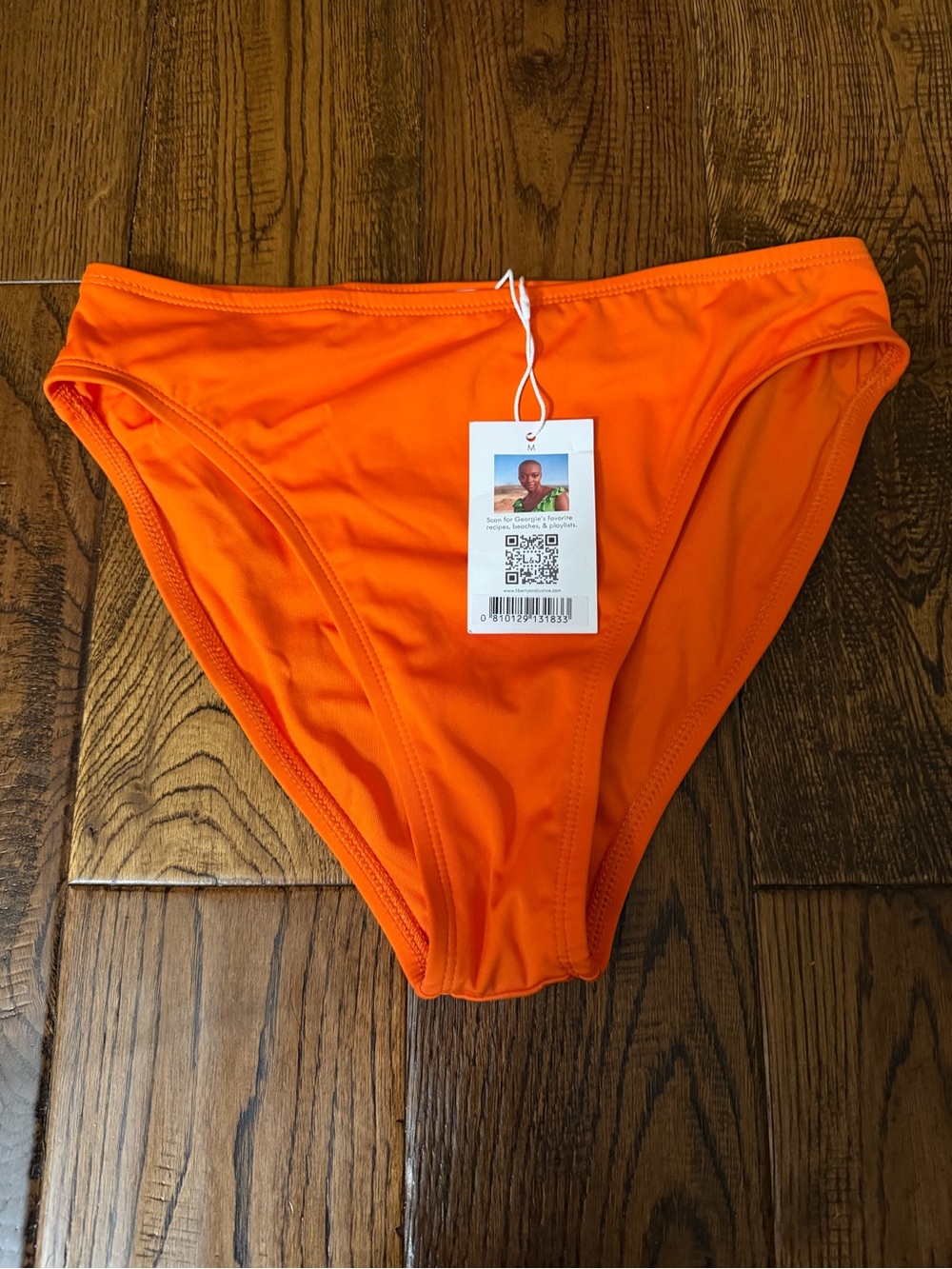 NWT LIBERTY & JUSTICE Bright Orange Bikini Bottoms - High Cut Size M